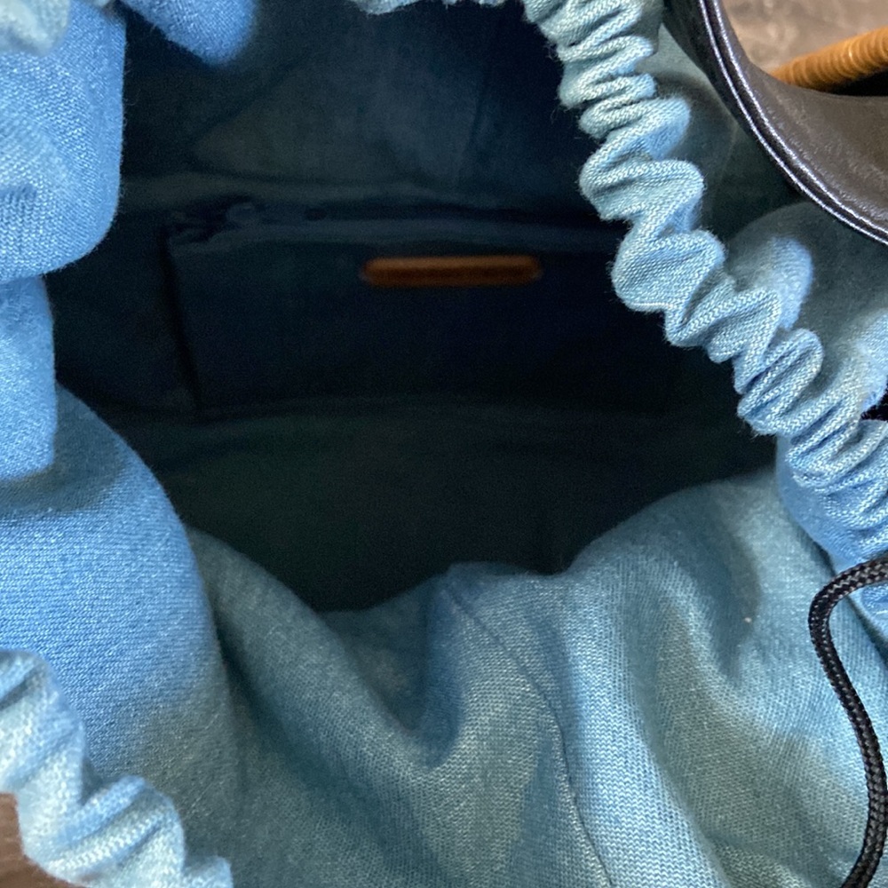 Amanda Smith Wicker Draw String Bag - image 4